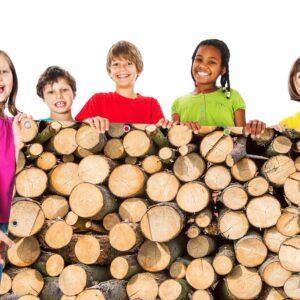 Sichtschutz Woodi mit Kindern