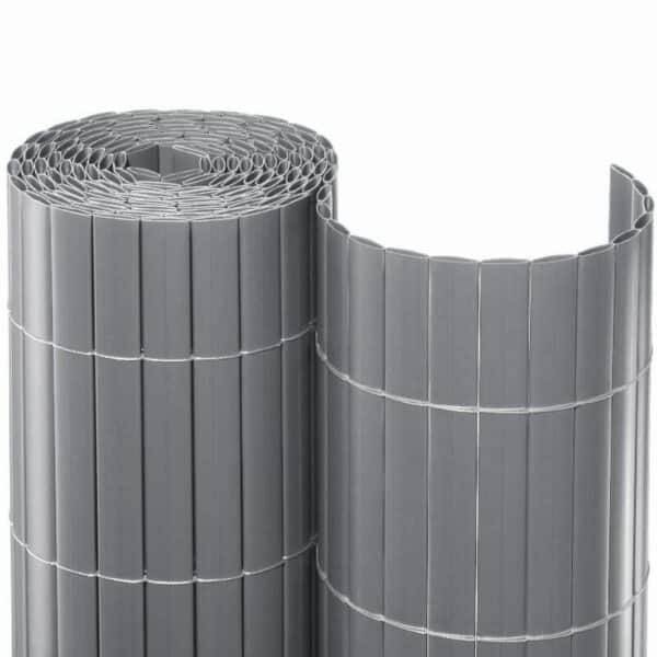 Sichtschutzmatte PVC Sichtschutz Kunststoff 3m - ca. Größe 0,90x3 m Farbe silber Nahaufnahme