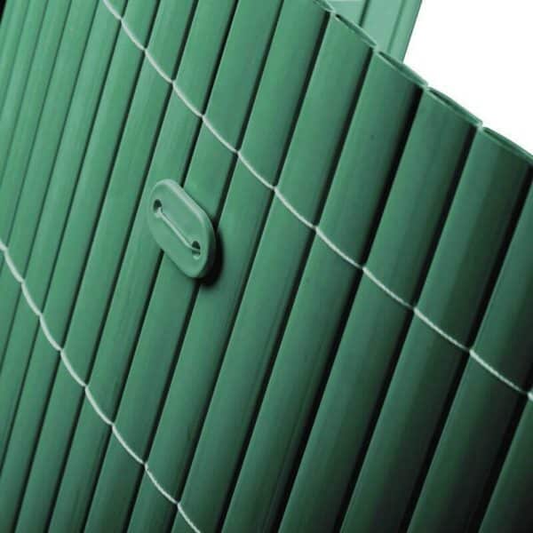 Befestigungskit für PVC Sichtschutzmatten 26 Stück - Farbe grün Nahaufnahme