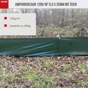 Amphibienzaun 120 g/m2, 0,5 x 25 m grün B-Ware